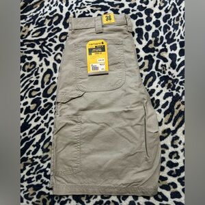 Carhartt Tan Utility Work Shorts with Cargo Pocket